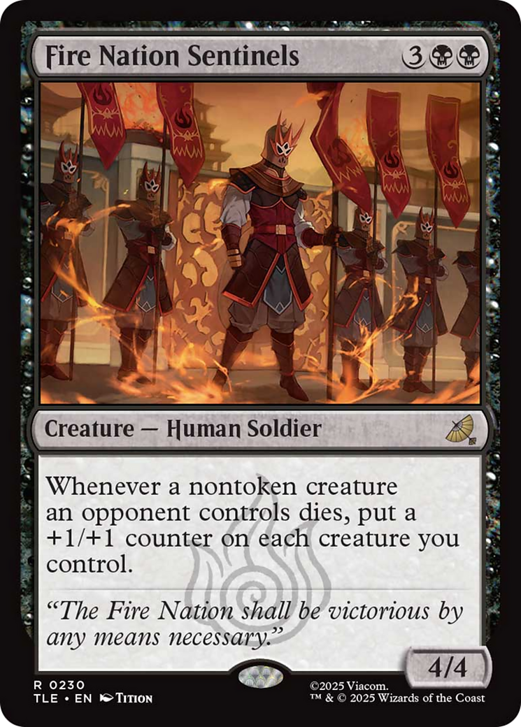 Fire Nation Sentinels - Rare Creature — Human Soldier card from Avatar: The Last Airbender Eternal