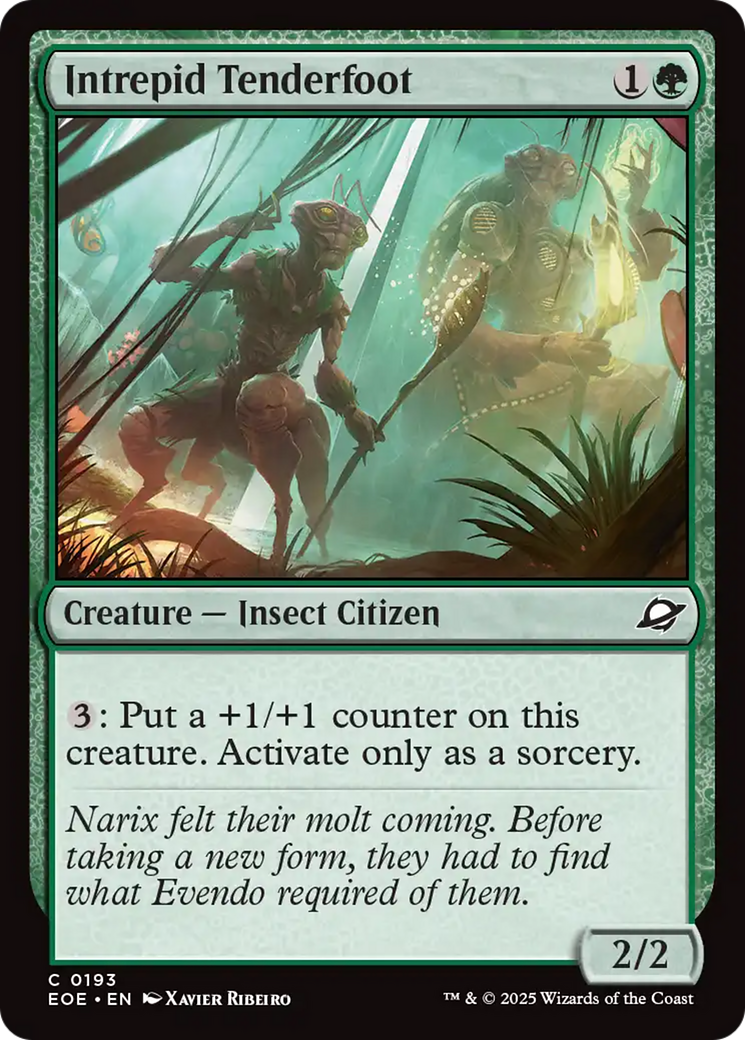 Intrepid Tenderfoot - Common Creature — Insect Citizen card from Edge of Eternities