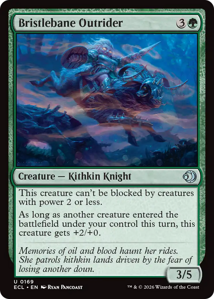 Bristlebane Outrider - Uncommon Creature — Kithkin Knight card from Lorwyn Eclipsed