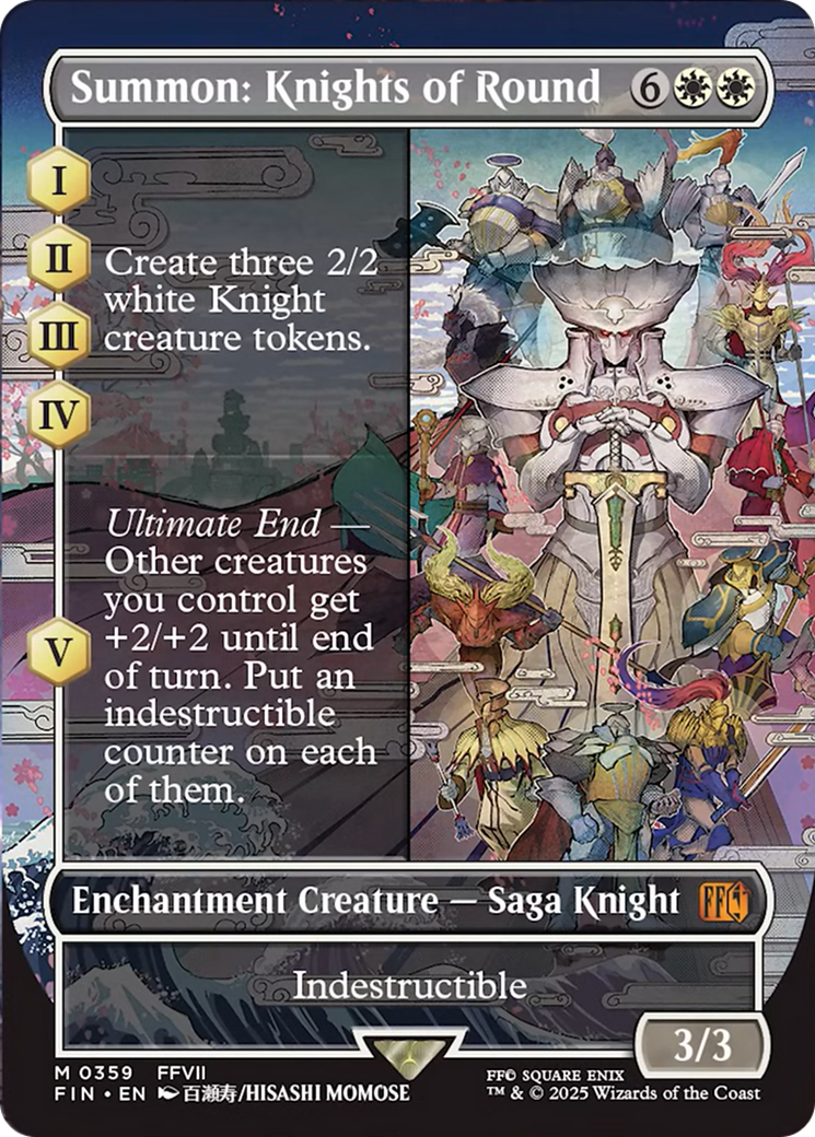 Summon: Knights of Round - Mythic Enchantment Creature — Saga Knight card from Final Fantasy