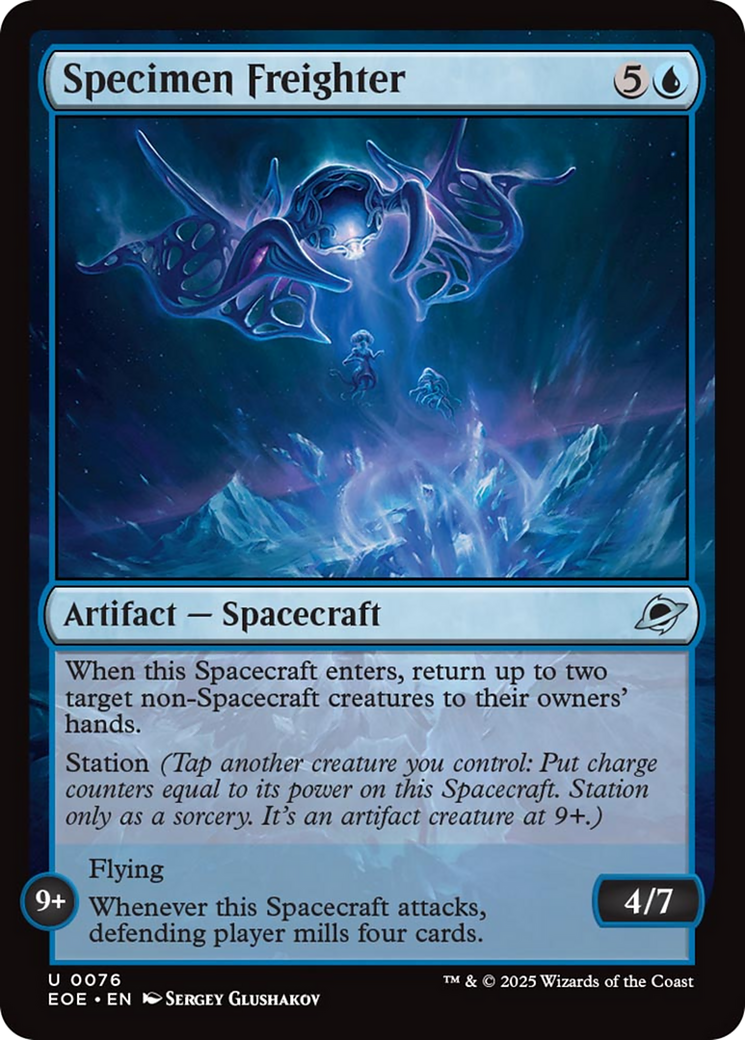Specimen Freighter - Uncommon Artifact — Spacecraft card from Edge of Eternities