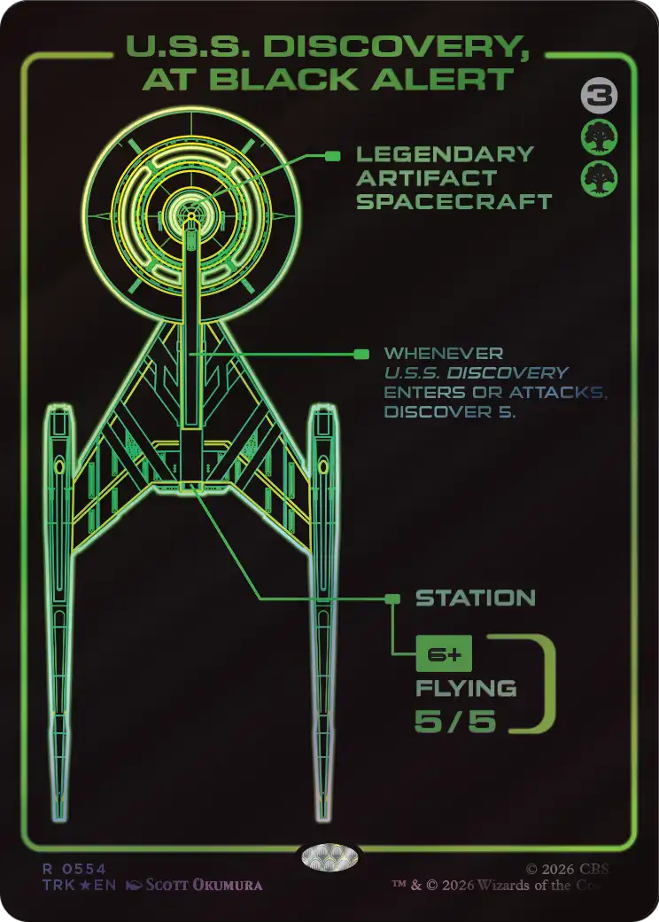 U.S.S. Discovery, at Black Alert - Rare Legendary Artifact — Spacecraft card from Star Trek