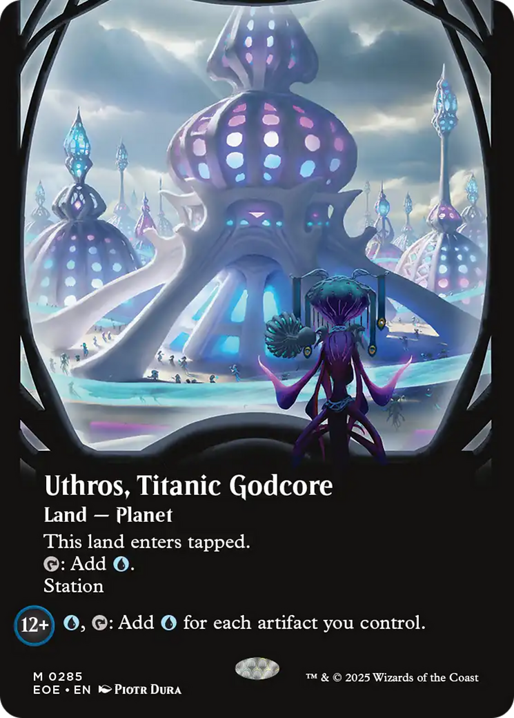 Uthros, Titanic Godcore - Mythic Land — Planet card from Edge of Eternities