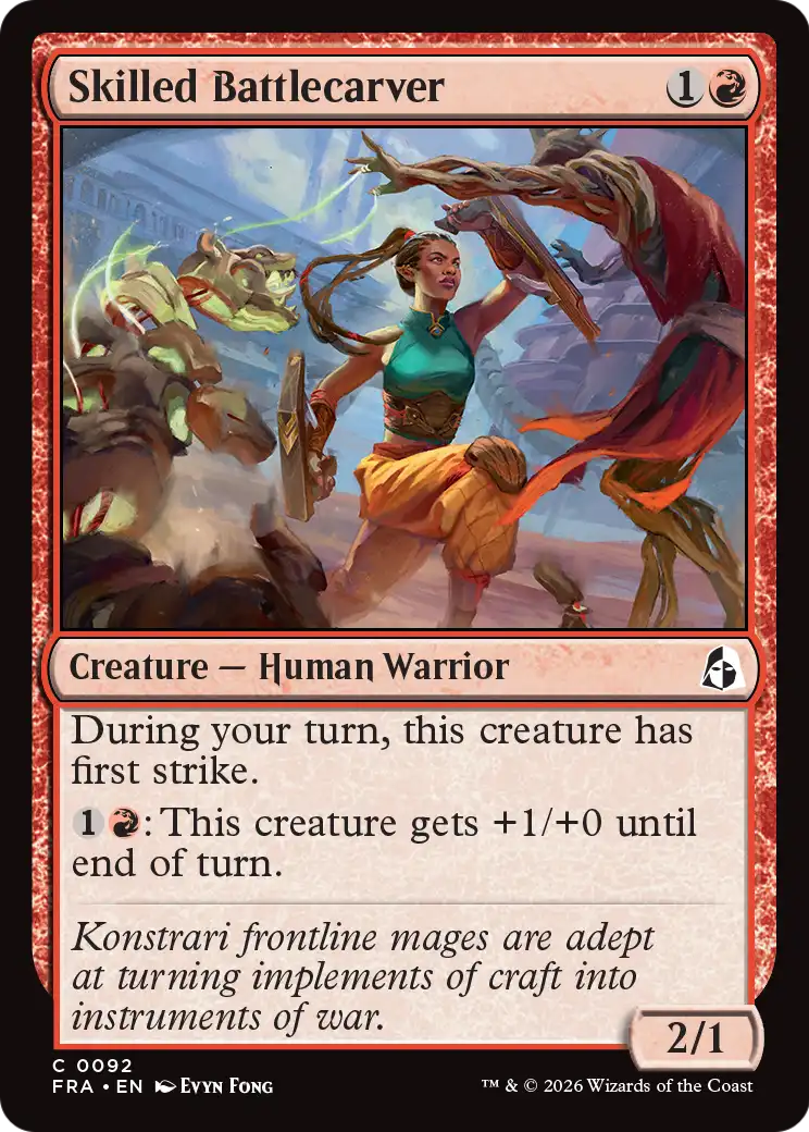 Skilled Battlecarver - Common Creature — Human Warrior card from Reality Fracture