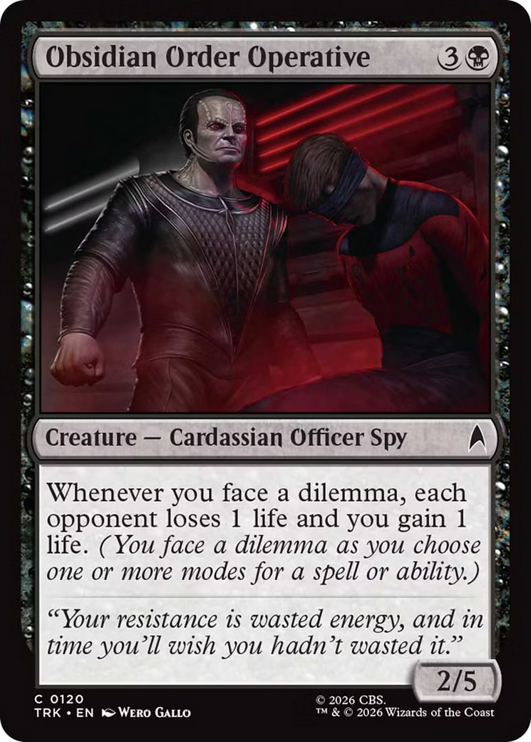 Obsidian Order Operative - Common Creature — Cardassian Officer Spy card from Star Trek