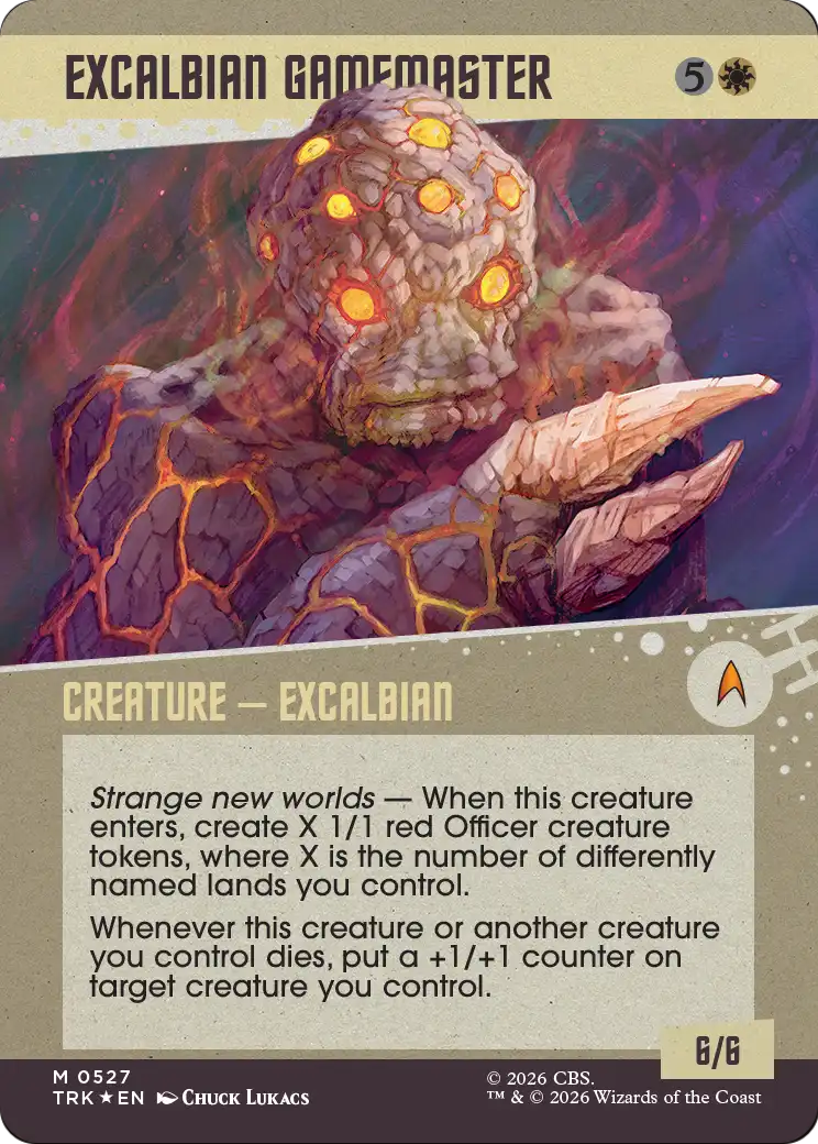 Excalbian Gamemaster - Mythic Creature — Excalbian card from Star Trek