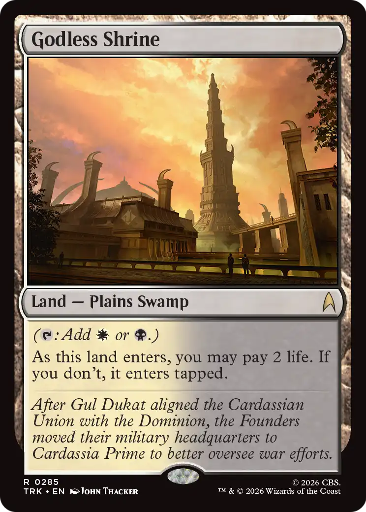 Godless Shrine - Rare Land — Plains Swamp card from Star Trek