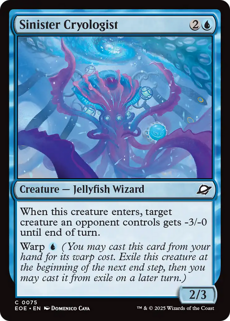 Sinister Cryologist - Common Creature — Jellyfish Wizard card from Edge of Eternities