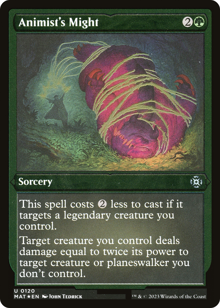 Animist's Might - Uncommon Sorcery card from March of the Machine: The Aftermath