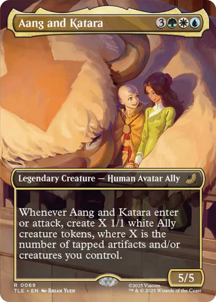 Aang and Katara - Rare Legendary Creature — Human Avatar Ally card from Avatar: The Last Airbender Eternal