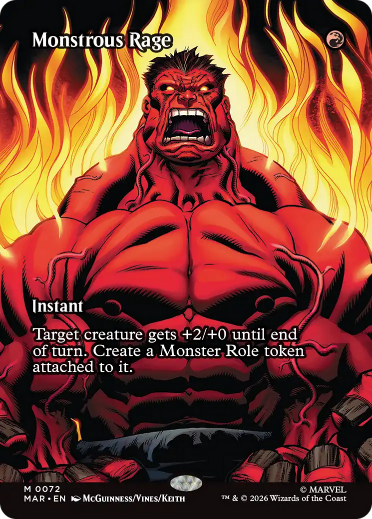 Monstrous Rage - Mythic Instant card from Marvel Universe