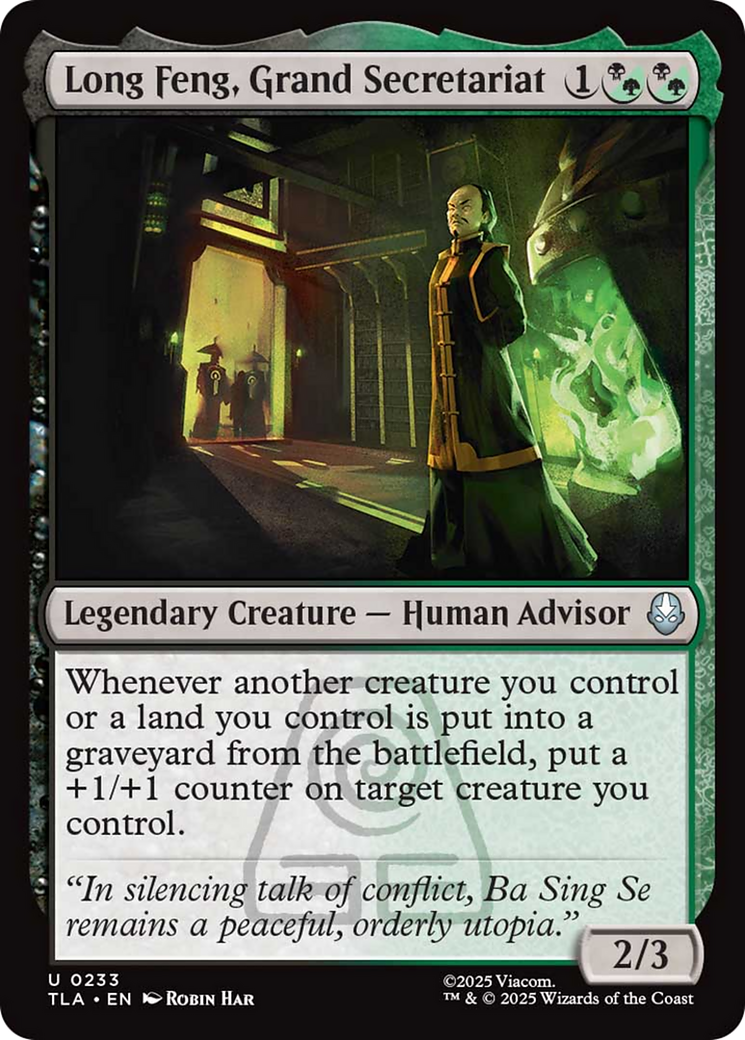 Long Feng, Grand Secretariat - Uncommon Legendary Creature — Human Advisor card from Avatar: The Last Airbender