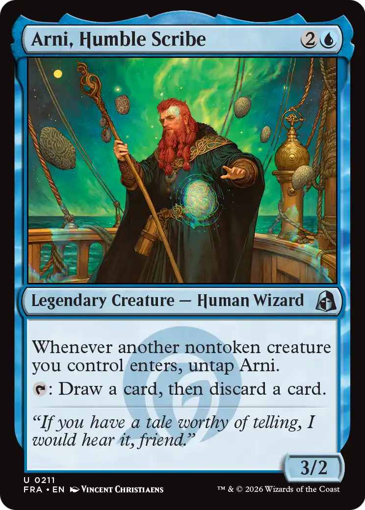 Arni, Humble Scribe - Uncommon Legendary Creature — Human Wizard card from Reality Fracture