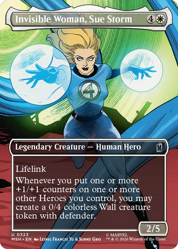 Invisible Woman, Sue Storm - Uncommon Legendary Creature — Human Hero card from Marvel Super Heroes