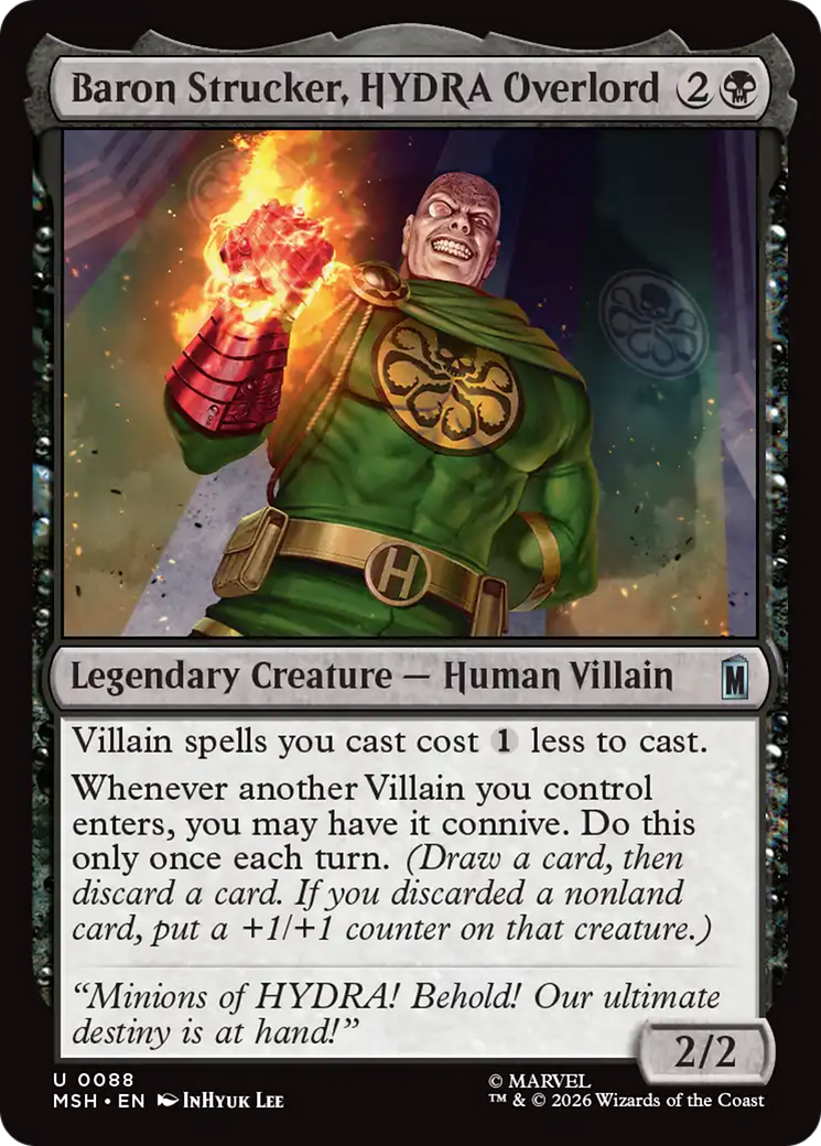 Baron Strucker, HYDRA Overlord - Uncommon Legendary Creature — Human Villain card from Marvel Super Heroes