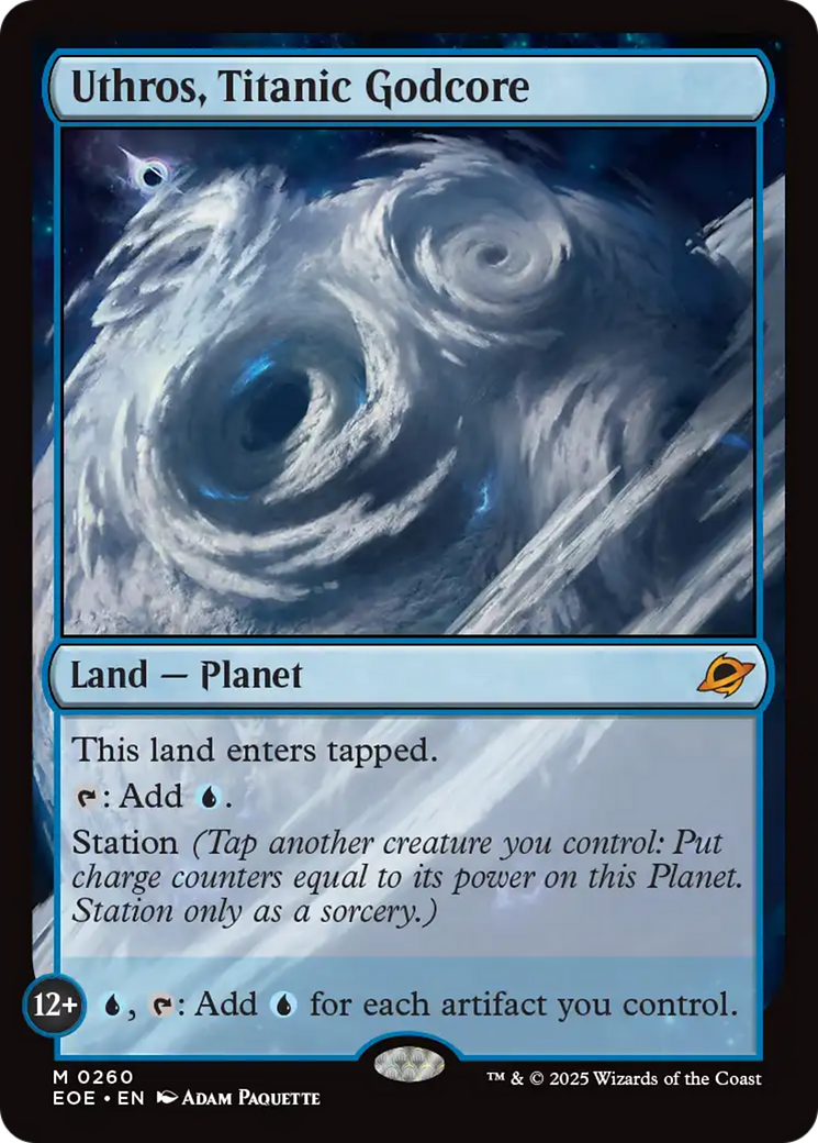 Uthros, Titanic Godcore - Mythic Land — Planet card from Edge of Eternities