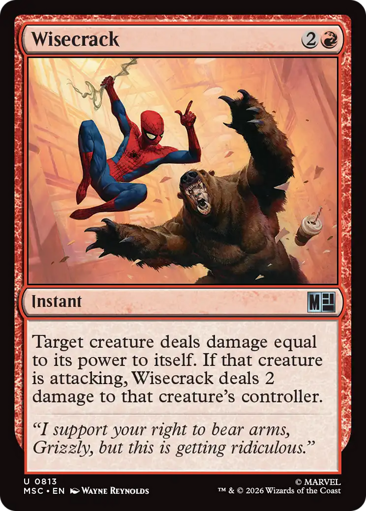 Wisecrack - Uncommon Instant card from Marvel Super Heroes Commander