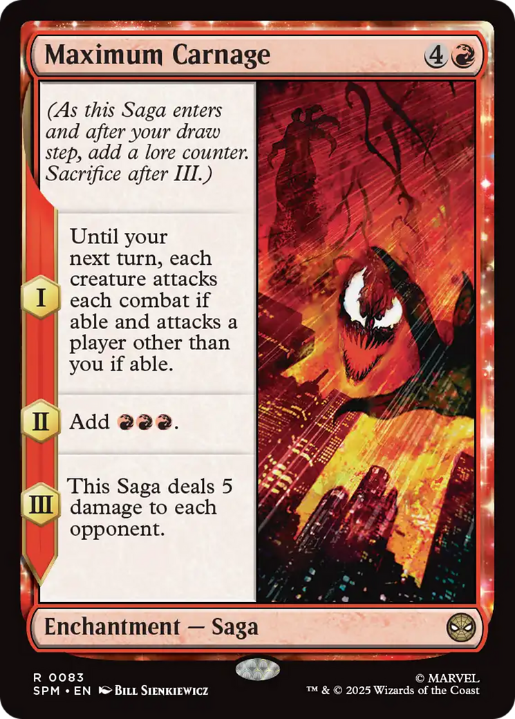 Maximum Carnage - Rare Enchantment — Saga card from Marvel's Spider-Man