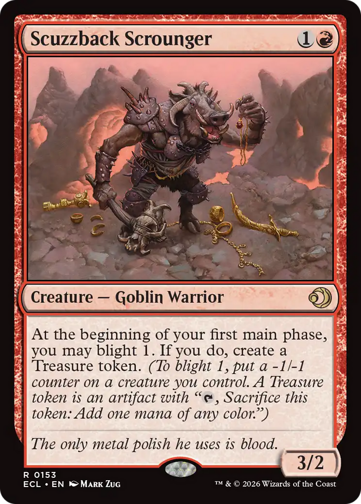 Scuzzback Scrounger - Rare Creature — Goblin Warrior card from Lorwyn Eclipsed