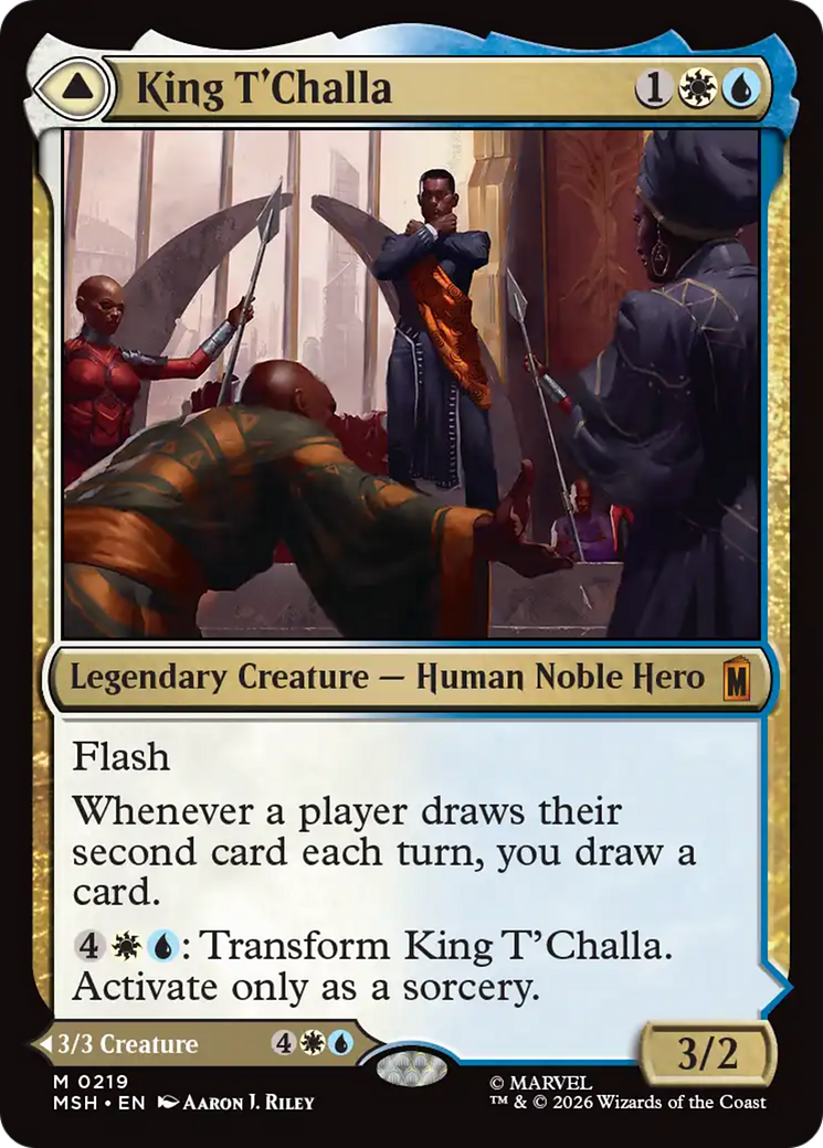 King T'Challa // Black Panther, Hope Enduring - Mythic Legendary Creature — Human Warrior Hero card from Marvel Super Heroes