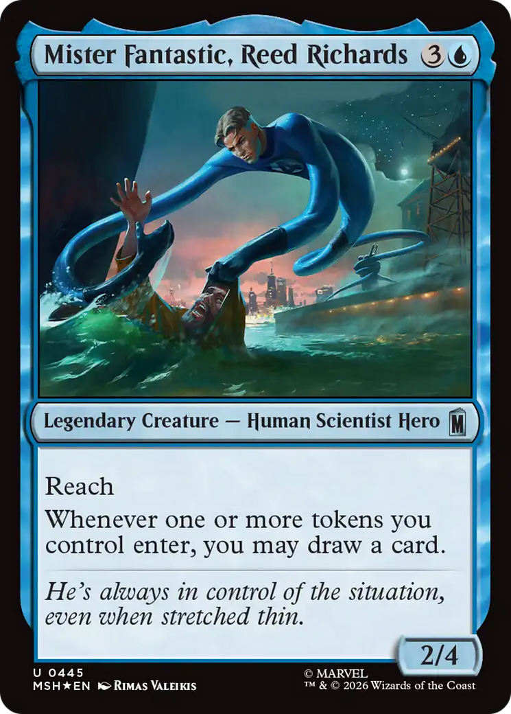 Mister Fantastic, Reed Richards - Uncommon Legendary Creature — Human Scientist Hero card from Marvel Super Heroes