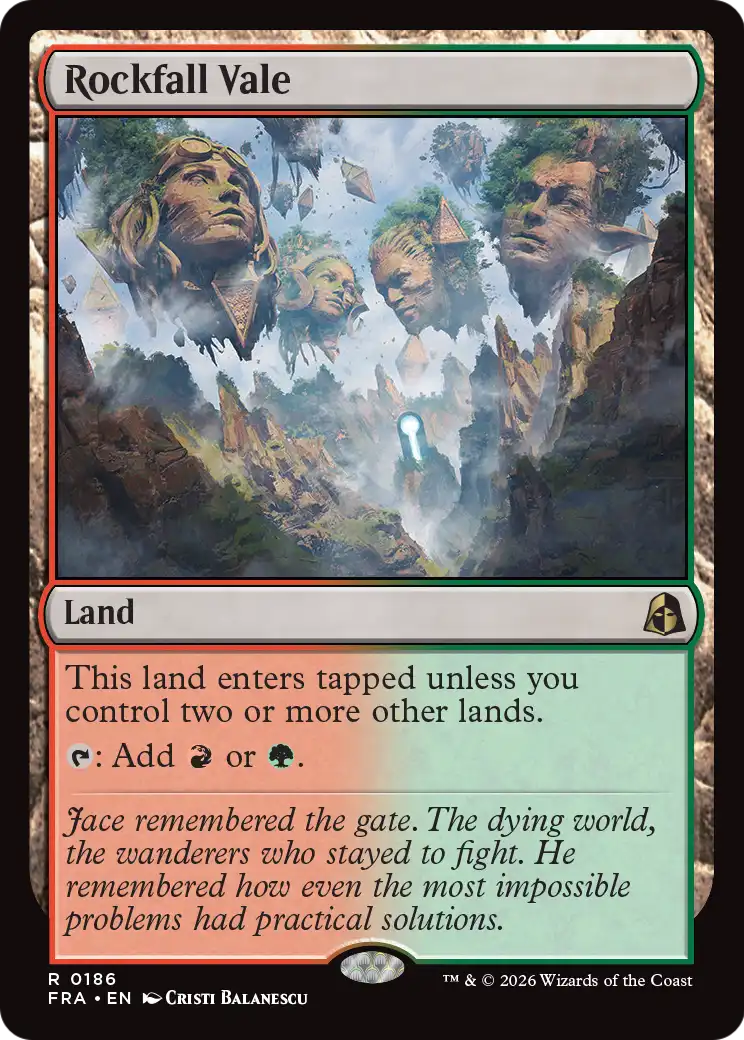Rockfall Vale - Rare Land card from Reality Fracture