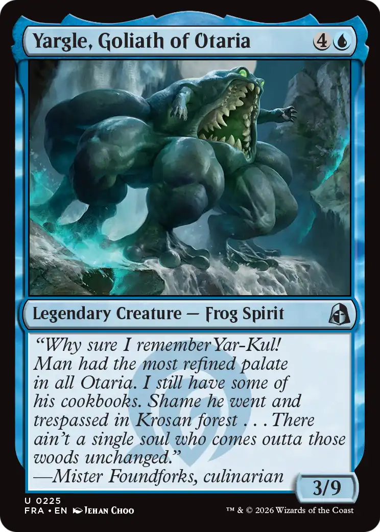 Yargle, Goliath of Otaria - Uncommon Legendary Creature — Frog Spirit card from Reality Fracture