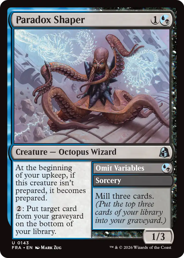 Paradox Shaper // Omit Variables - Uncommon Creature — Octopus Wizard card from Reality Fracture