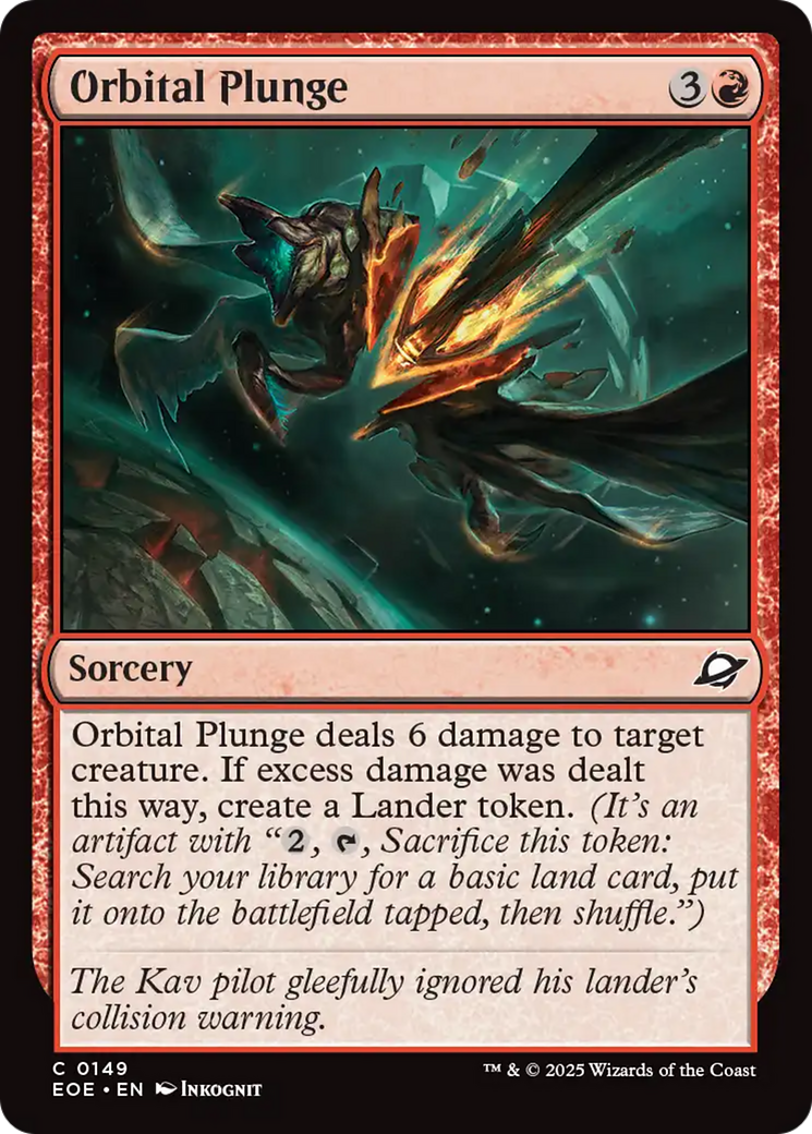 Orbital Plunge - Common Sorcery card from Edge of Eternities