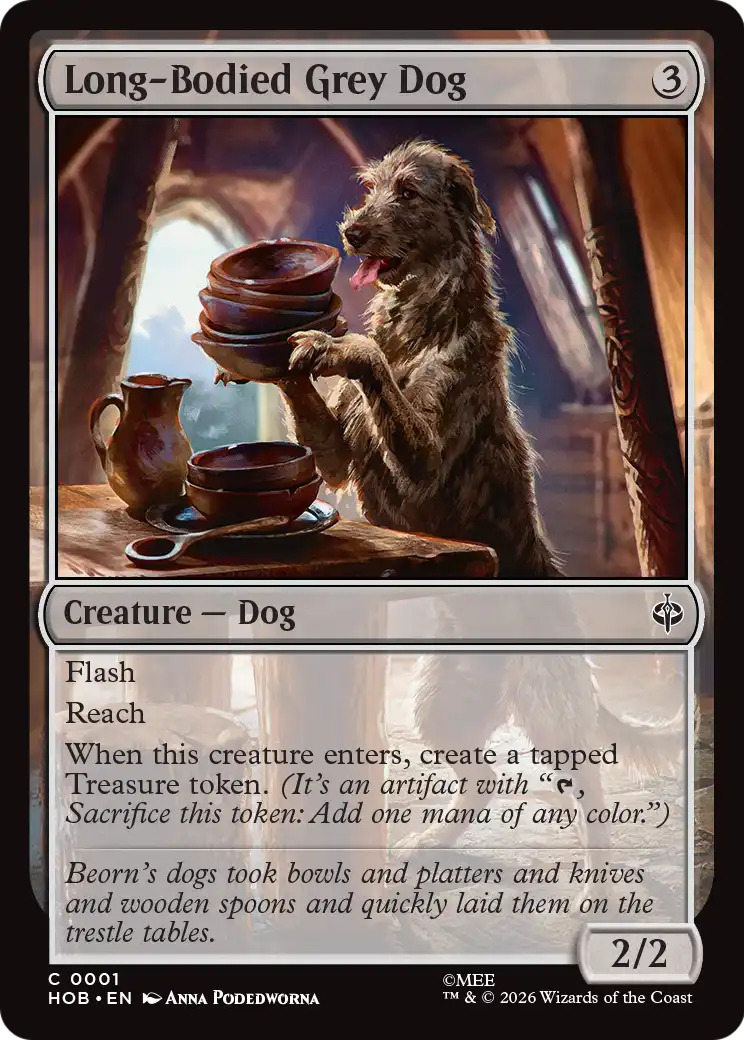 Long-Bodied Grey Dog - Common Creature — Dog card from The Hobbit