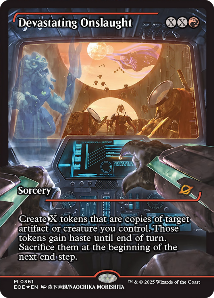 Devastating Onslaught - Mythic Sorcery card from Edge of Eternities