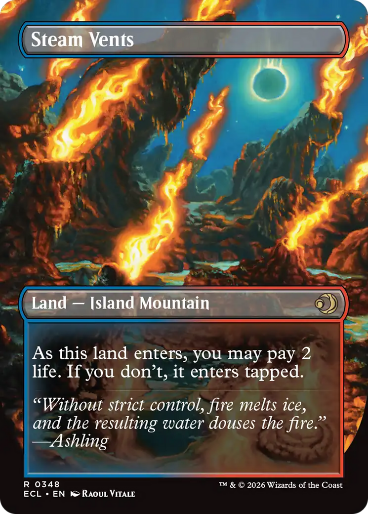Back face of Steam Vents // Steam Vents - Land — Island Mountain card