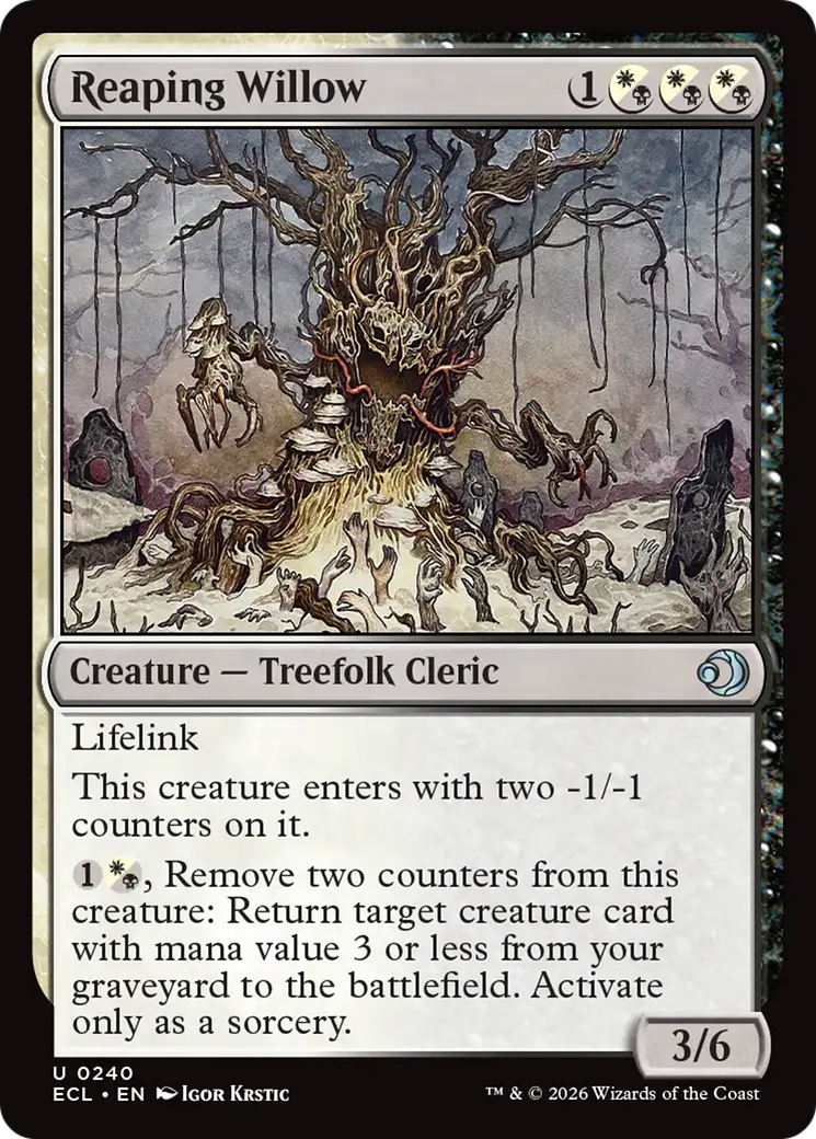 Reaping Willow - Uncommon Creature — Treefolk Cleric card from Lorwyn Eclipsed