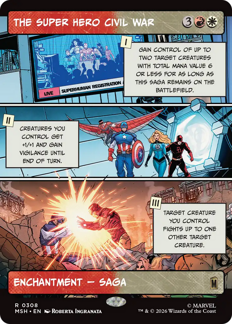 The Super Hero Civil War - Rare Enchantment — Saga card from Marvel Super Heroes