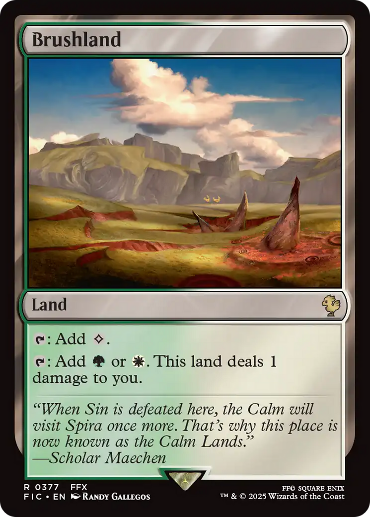 Brushland - Rare Land card from Final Fantasy Commander