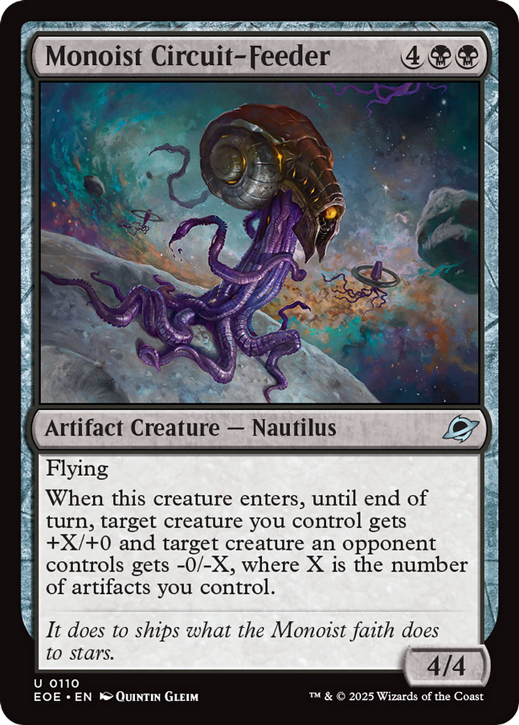 Monoist Circuit-Feeder - Uncommon Artifact Creature — Nautilus card from Edge of Eternities