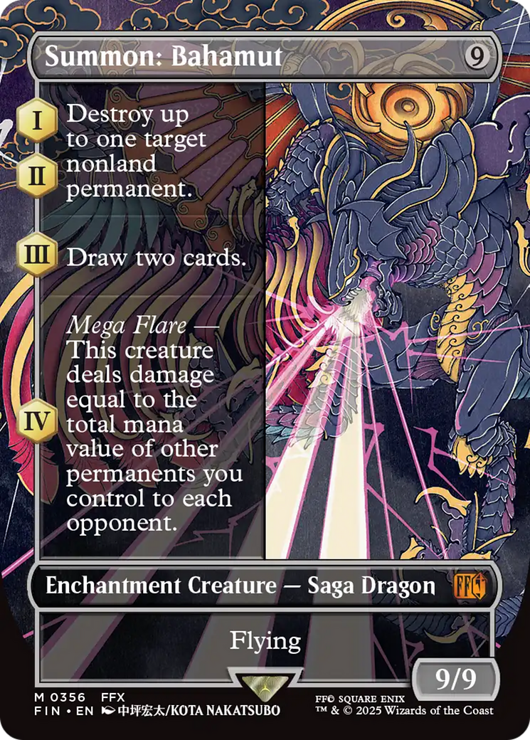 Summon: Bahamut - Mythic Enchantment Creature — Saga Dragon card from Final Fantasy