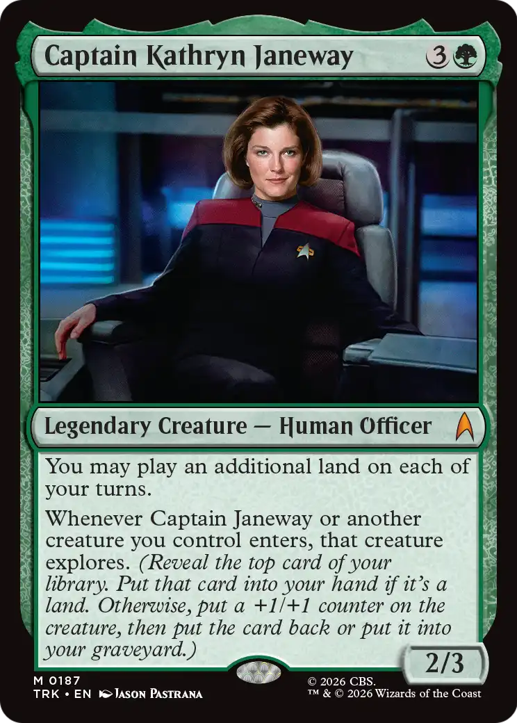 Captain Kathryn Janeway - Mythic Legendary Creature — Human Officer card from Star Trek