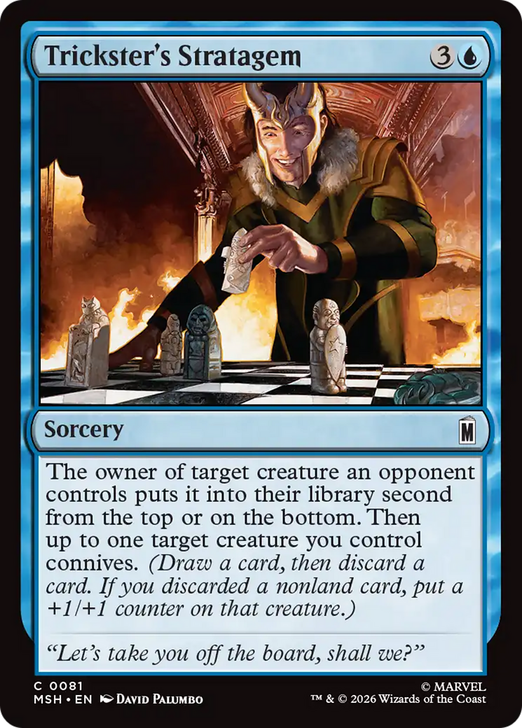 Trickster's Stratagem - Common Sorcery card from Marvel Super Heroes