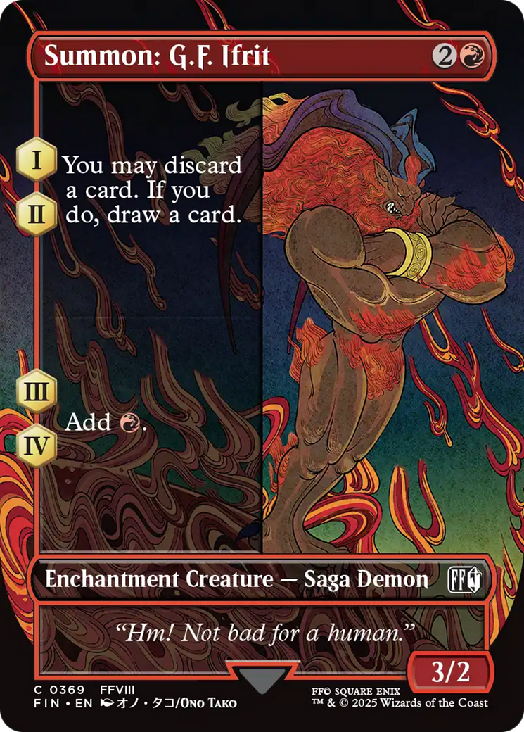 Summon: G.F. Ifrit - Common Enchantment Creature — Saga Demon card from Final Fantasy