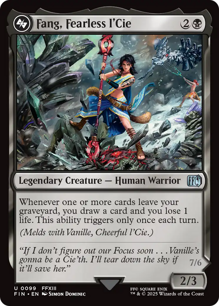 Fang, Fearless l'Cie // Vanille, Cheerful l'Cie - Uncommon Legendary Creature — Human Warrior card from Final Fantasy