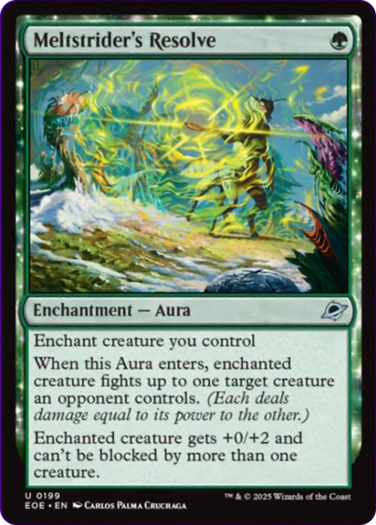 Meltstrider's Resolve - Uncommon Enchantment — Aura card from Edge of Eternities