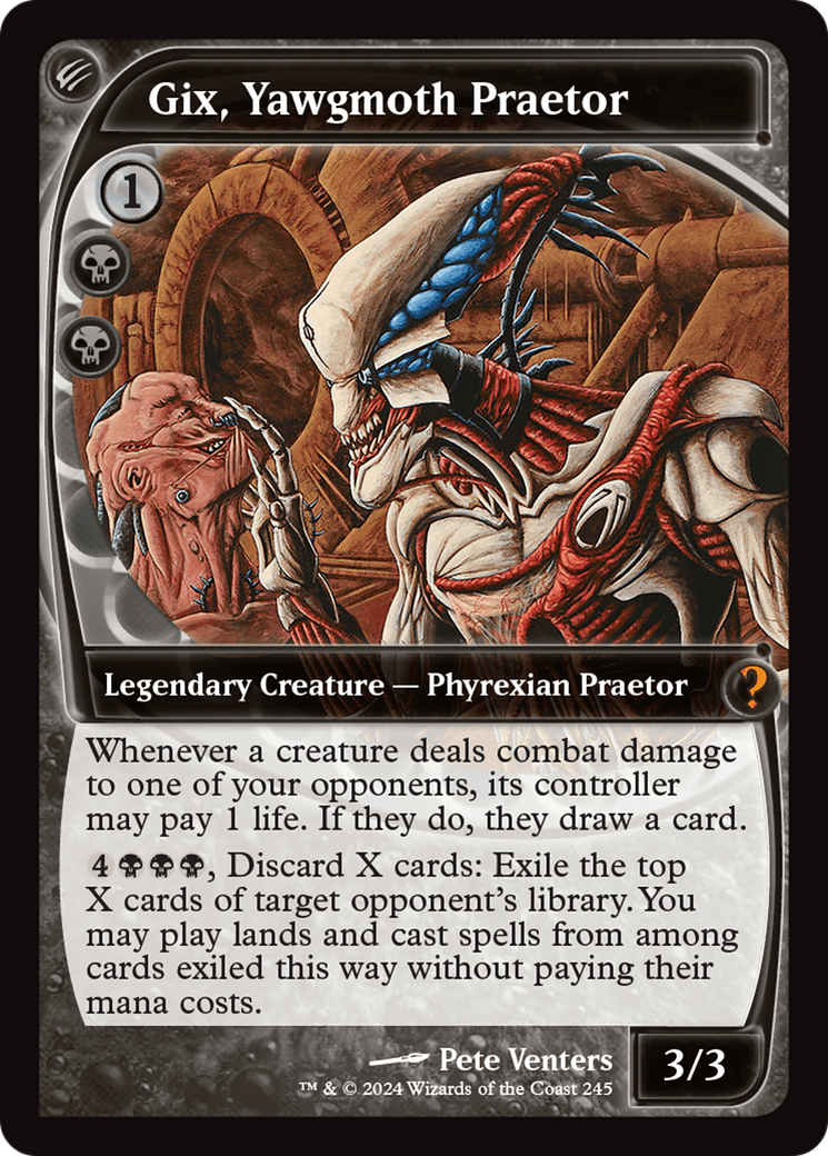 Gix, Yawgmoth Praetor - Mythic Legendary Creature — Phyrexian Praetor card from Mystery Booster 2