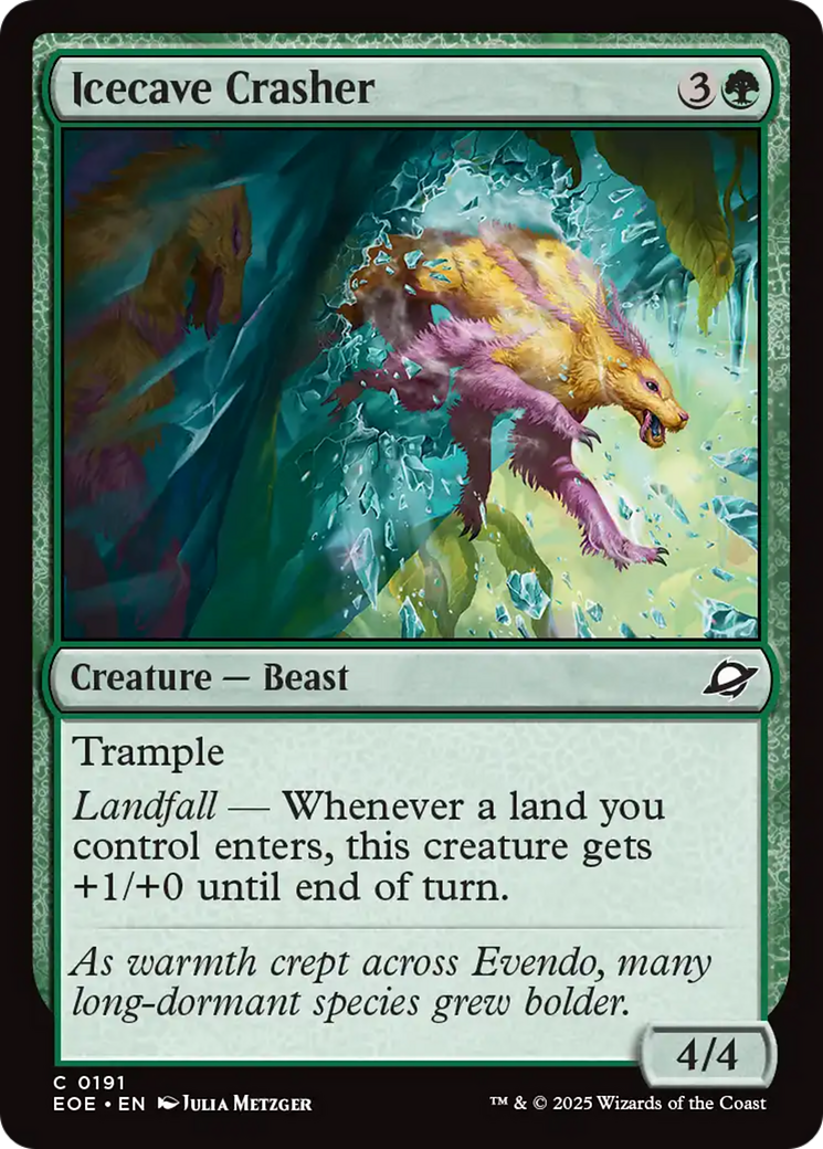 Icecave Crasher - Common Creature — Beast card from Edge of Eternities