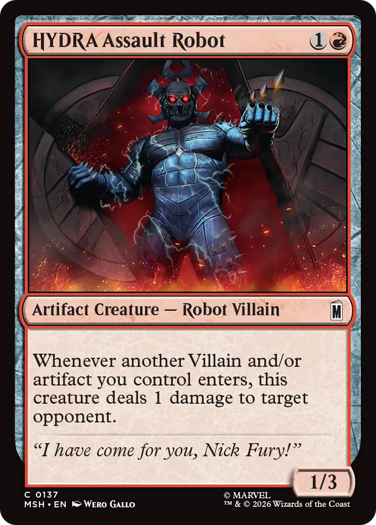 HYDRA Assault Robot - Common Artifact Creature — Robot Villain card from Marvel Super Heroes