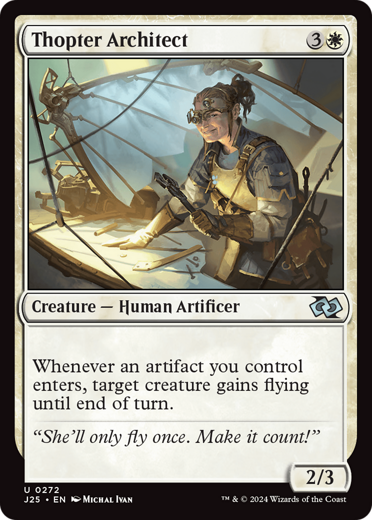 Thopter Architect - Uncommon Creature — Human Artificer card from Foundations Jumpstart