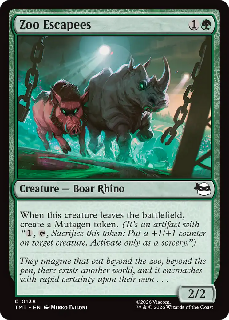 Zoo Escapees - Common Creature — Boar Rhino card from Teenage Mutant Ninja Turtles