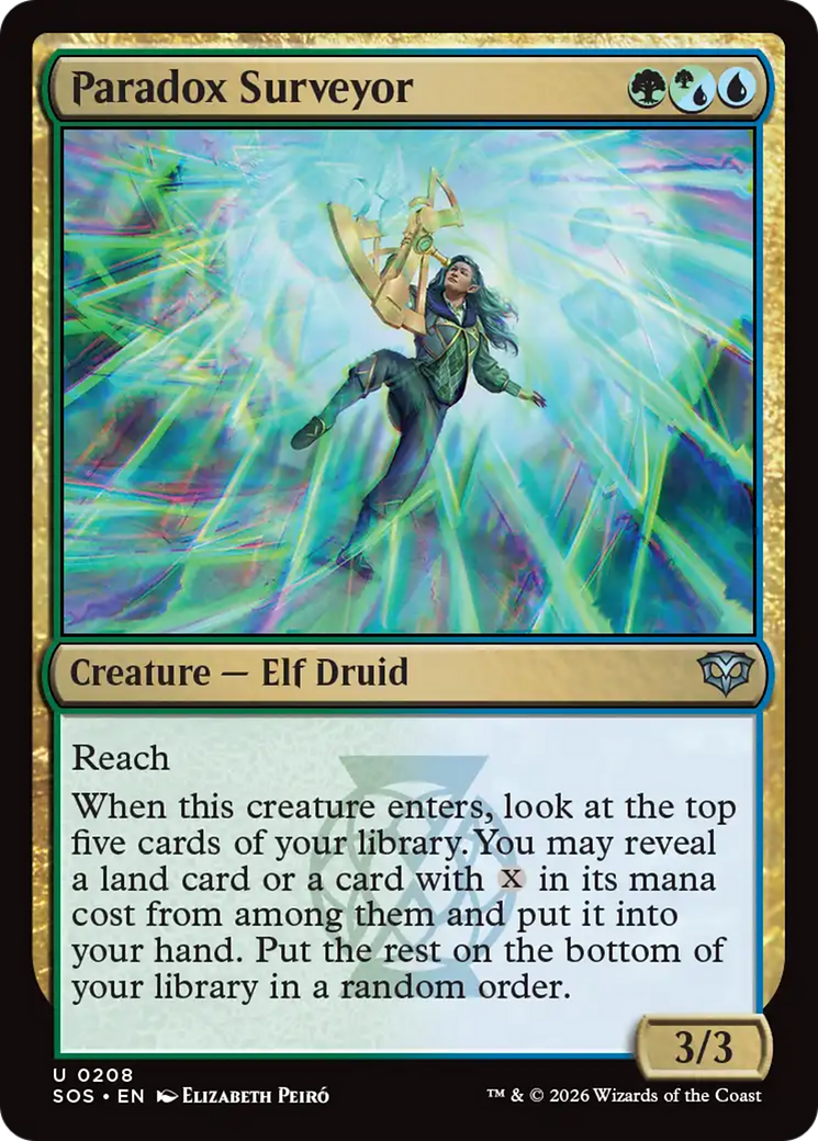 Paradox Surveyor - Uncommon Creature — Elf Druid card from Secrets of Strixhaven