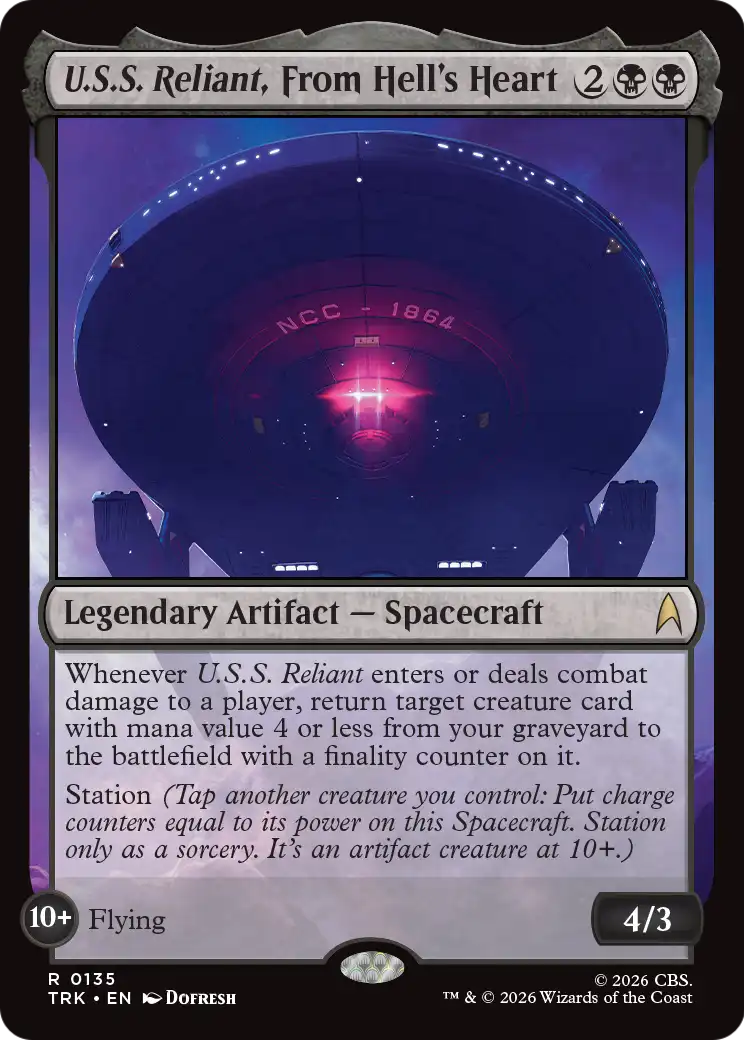 U.S.S. Reliant, From Hell's Heart - Rare Legendary Artifact — Spacecraft card from Star Trek