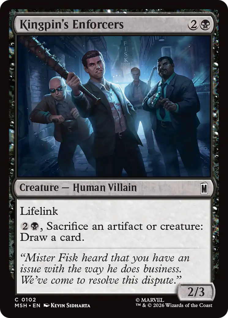 Kingpin's Enforcers - Common Creature — Human Villain card from Marvel Super Heroes
